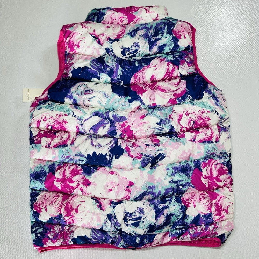Madden Girl Girls Juniors Puffer Vest Size 18 NWT Floral Print Zip Front Quilted - Picture 7 of 9